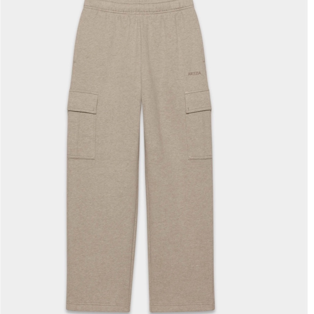 Aritzia Taupe mega cargo sweatfleece Utility Pants Heather nomad taupe